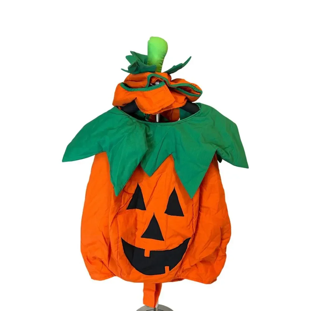 Children's sz 4-5 Halloween Pumpkin Costume bright orange body